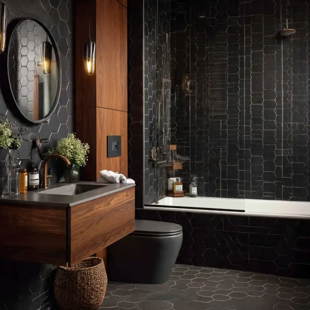 27-Dark Moody Bathroom Idea