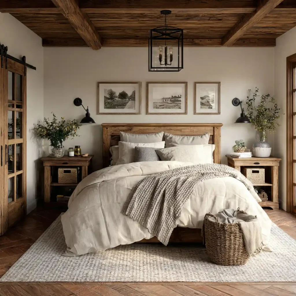 28-Farmhouse Bedroom Idea