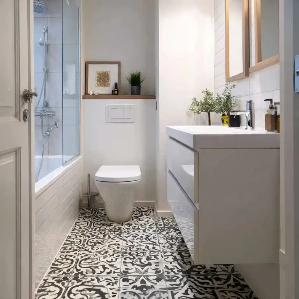 29-Creative Narrow Bathroom Idea