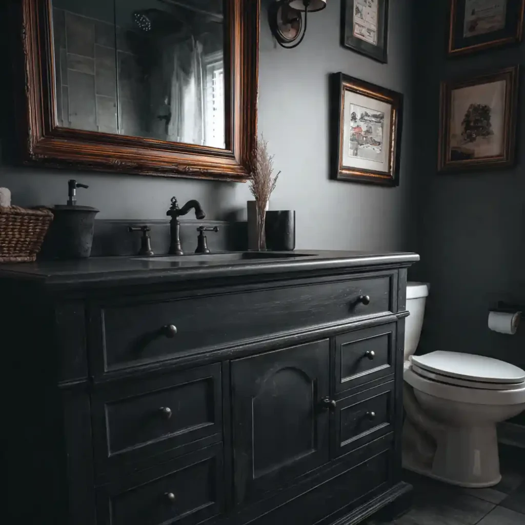 29-Dark Moody Bathroom Idea