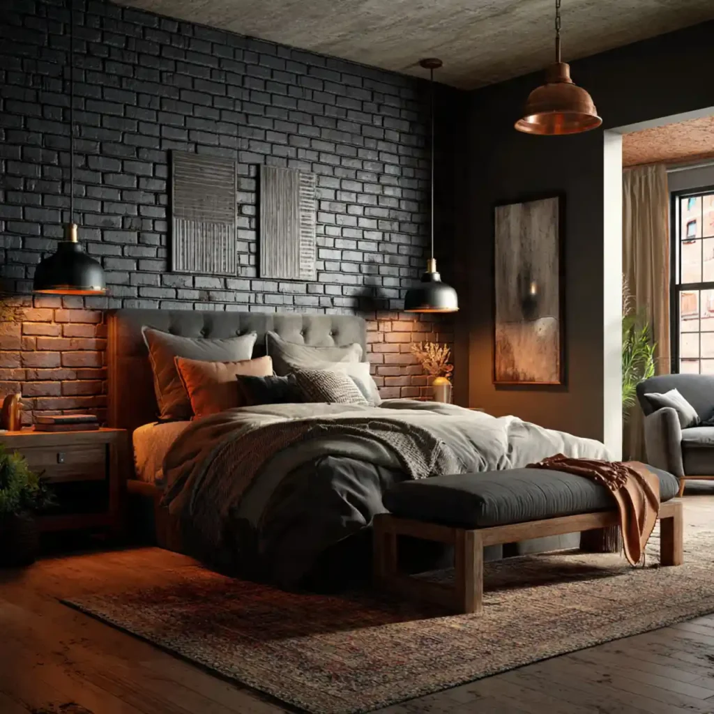 3-Black Accent Wall Bedroom Idea