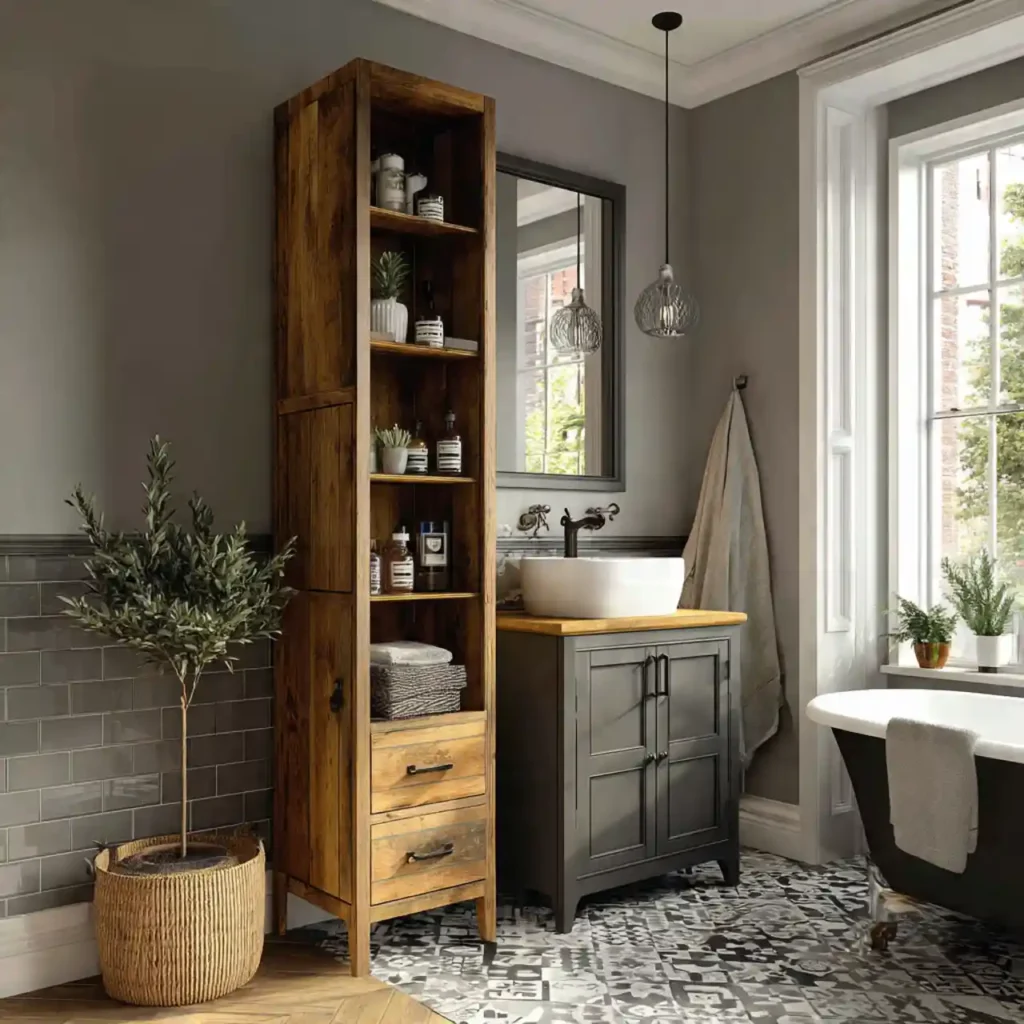 3-Creative Narrow Bathroom Idea