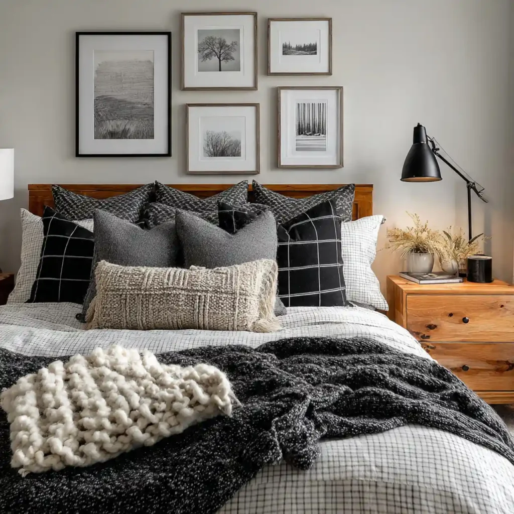 31-Black and White Bedroom Idea
