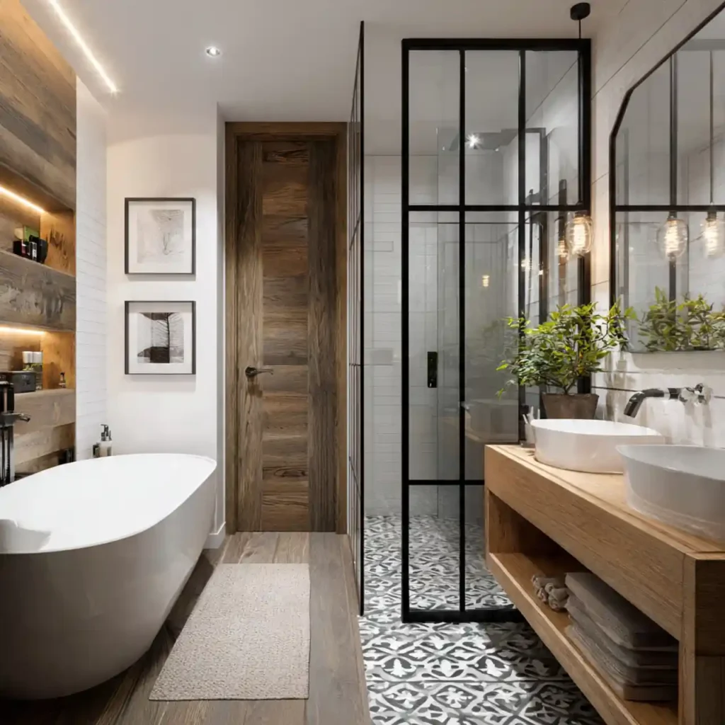 32-Creative Narrow Bathroom Idea