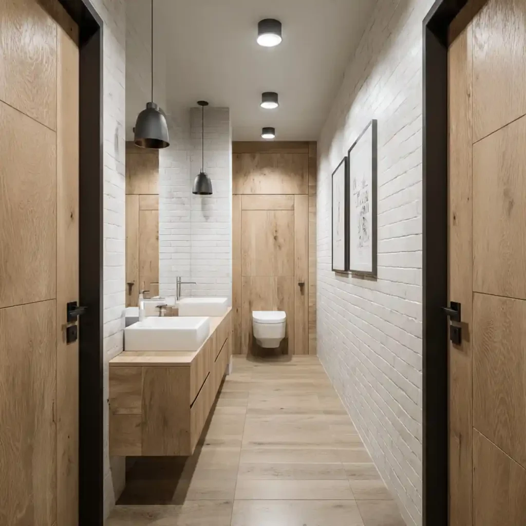 33-Creative Narrow Bathroom Idea