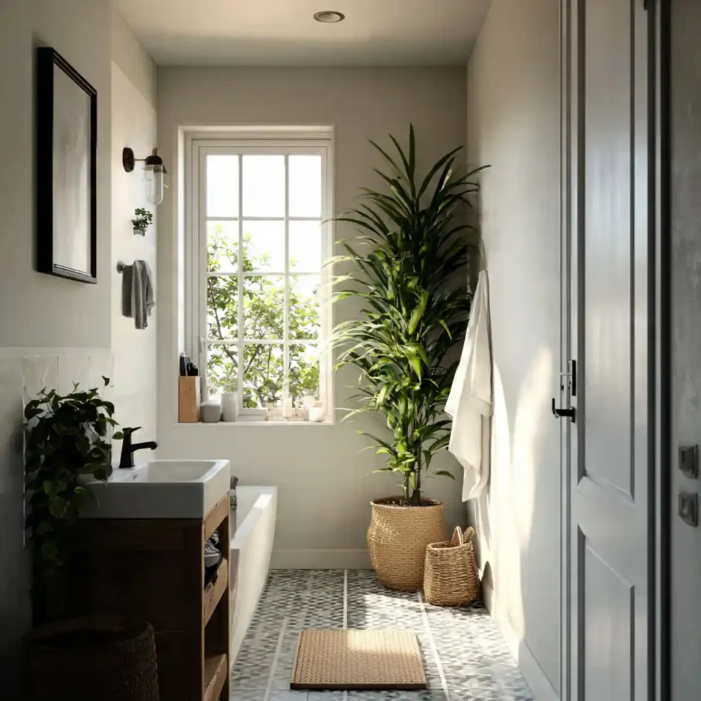 34-Creative Narrow Bathroom Idea