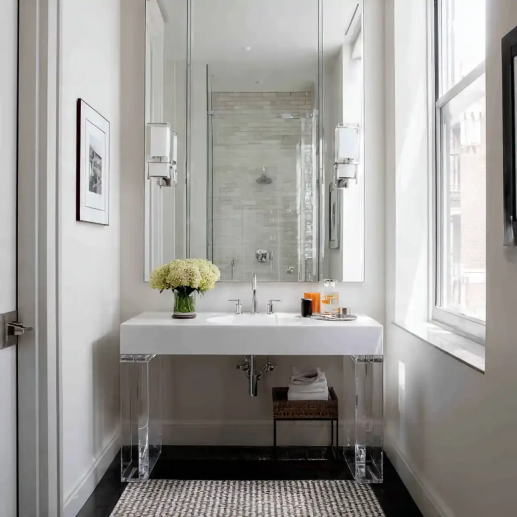 38-Creative Narrow Bathroom Idea