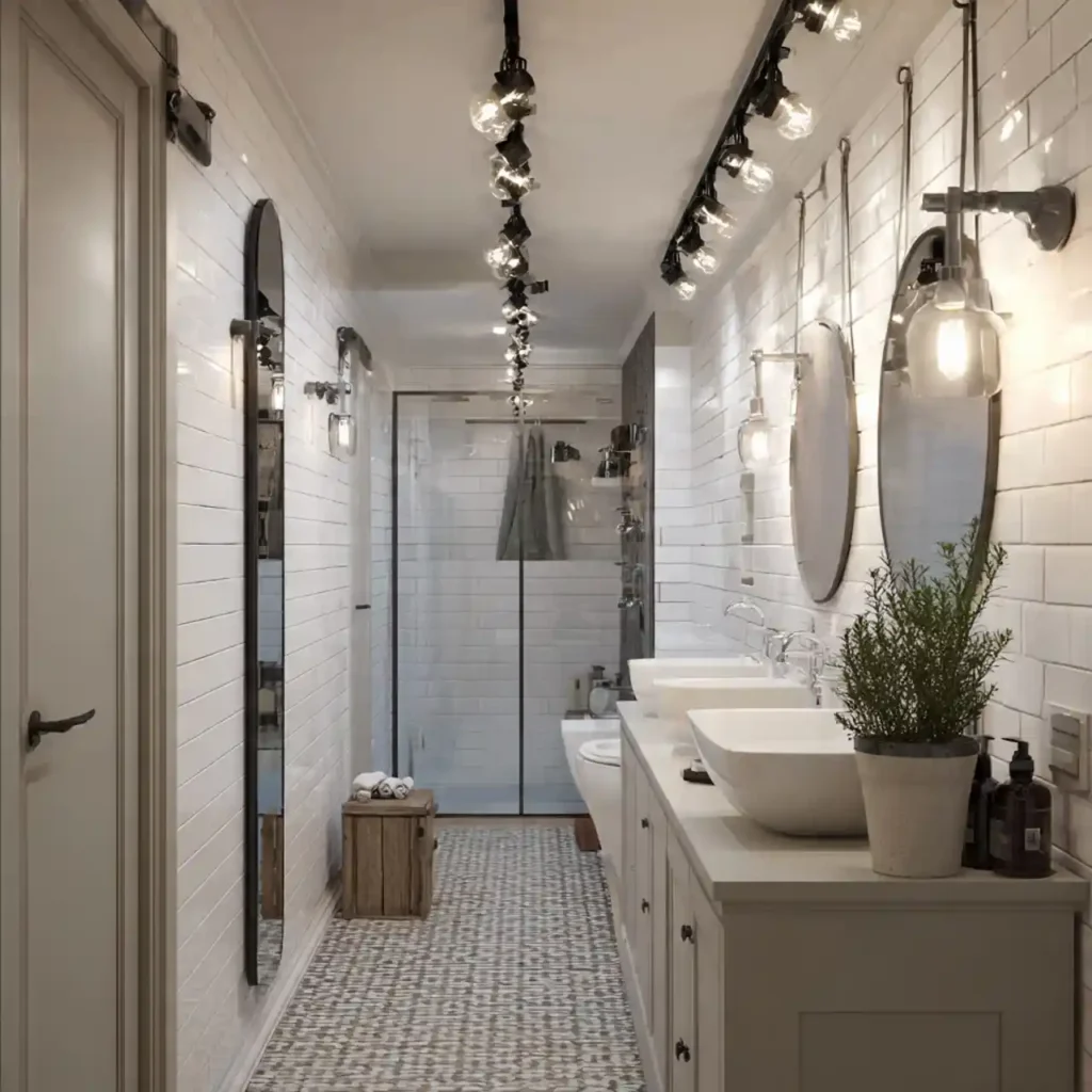 39-Creative Narrow Bathroom Idea