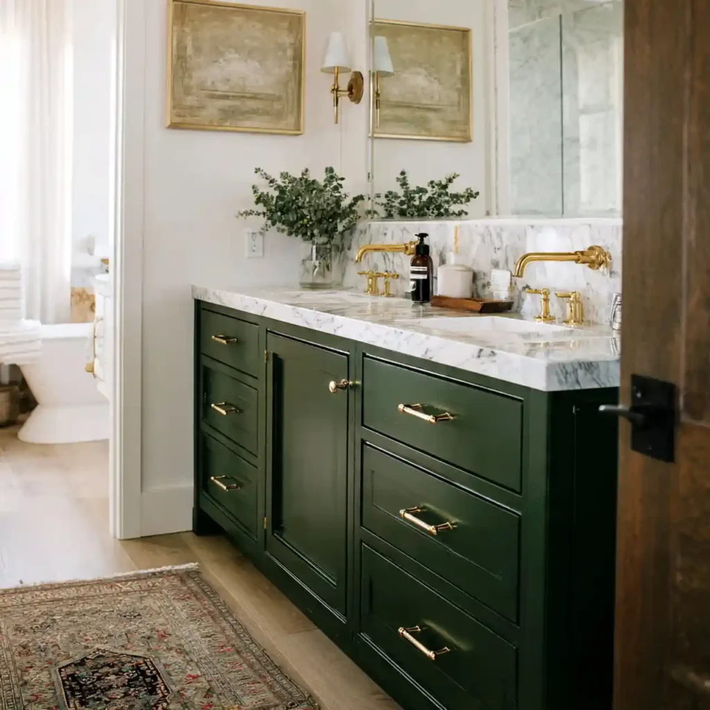 4-Dark Green Bathroom Idea