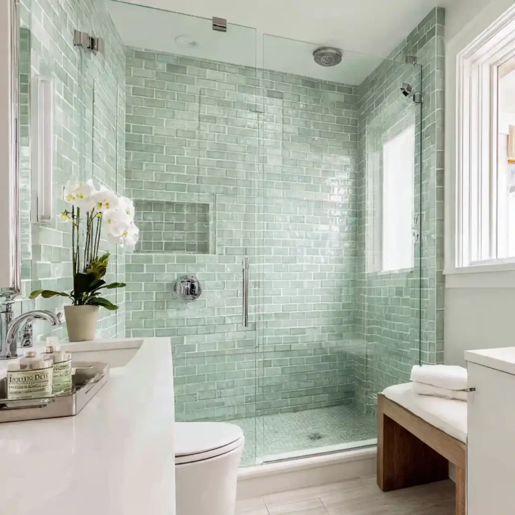 4-Green Tile Bathroom Idea