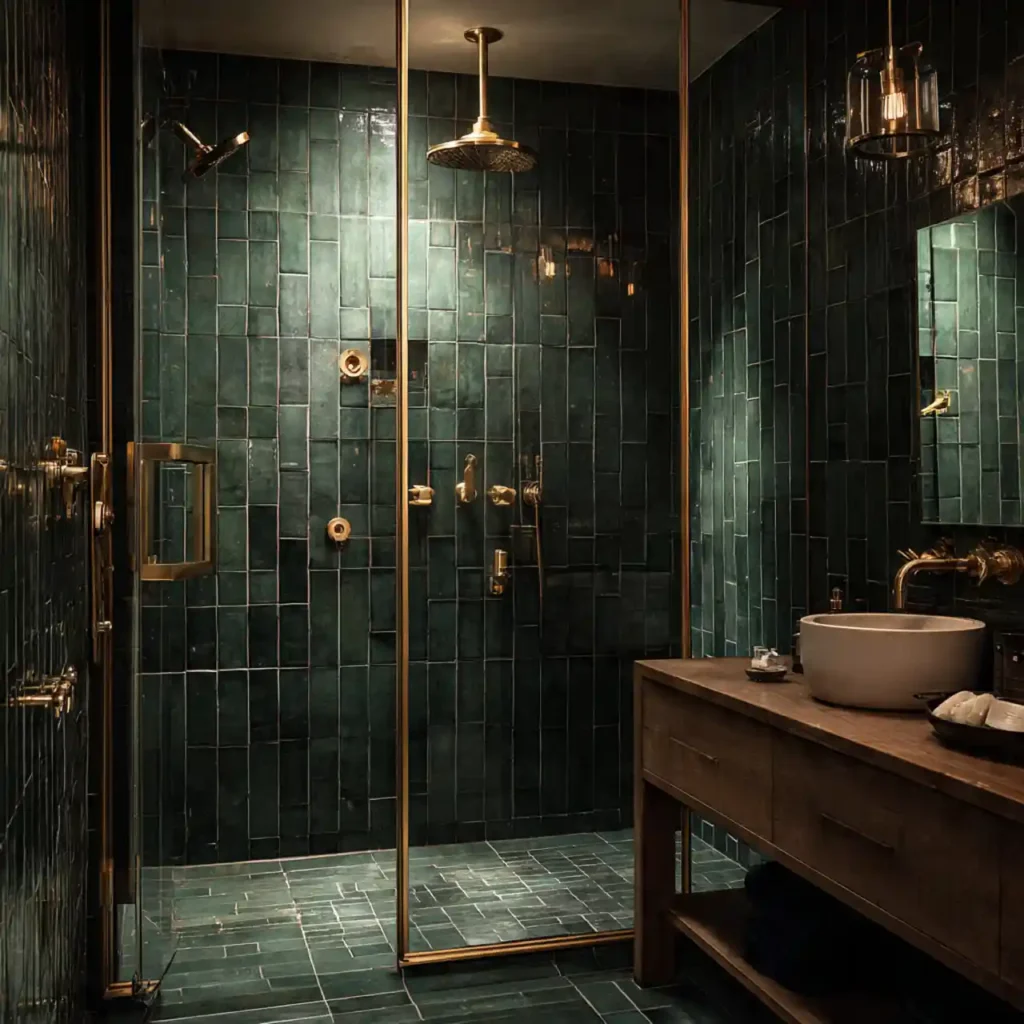 6-Dark Green Bathroom Idea