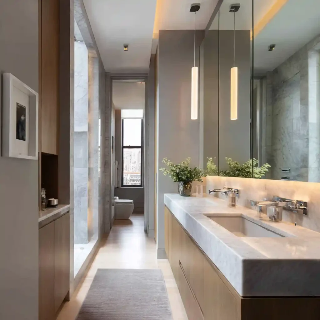 7-Creative Narrow Bathroom Idea