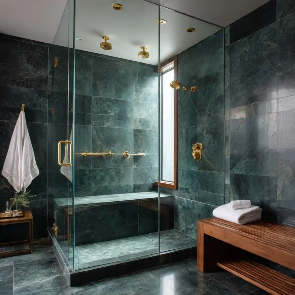 7-Dark Green Bathroom Idea