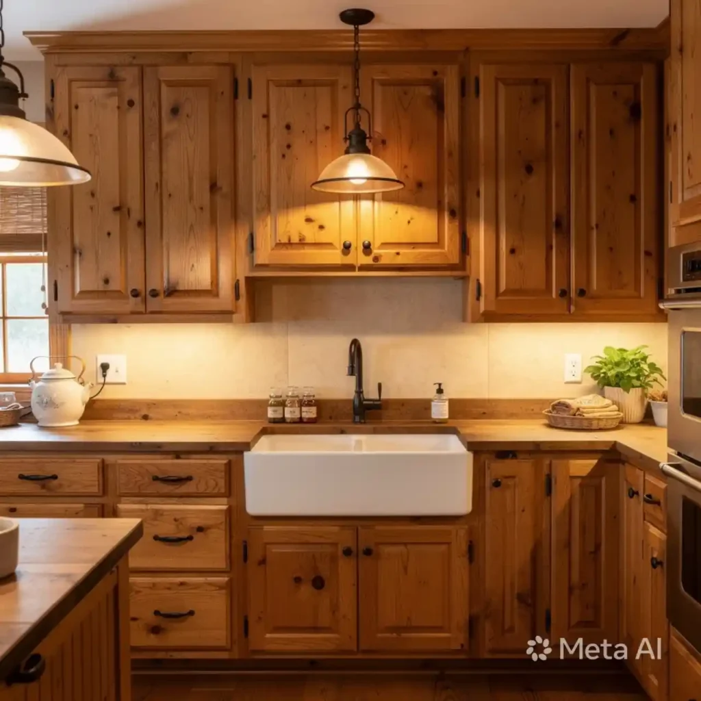 7-Honey Oak Kitchen Cabinets Idea