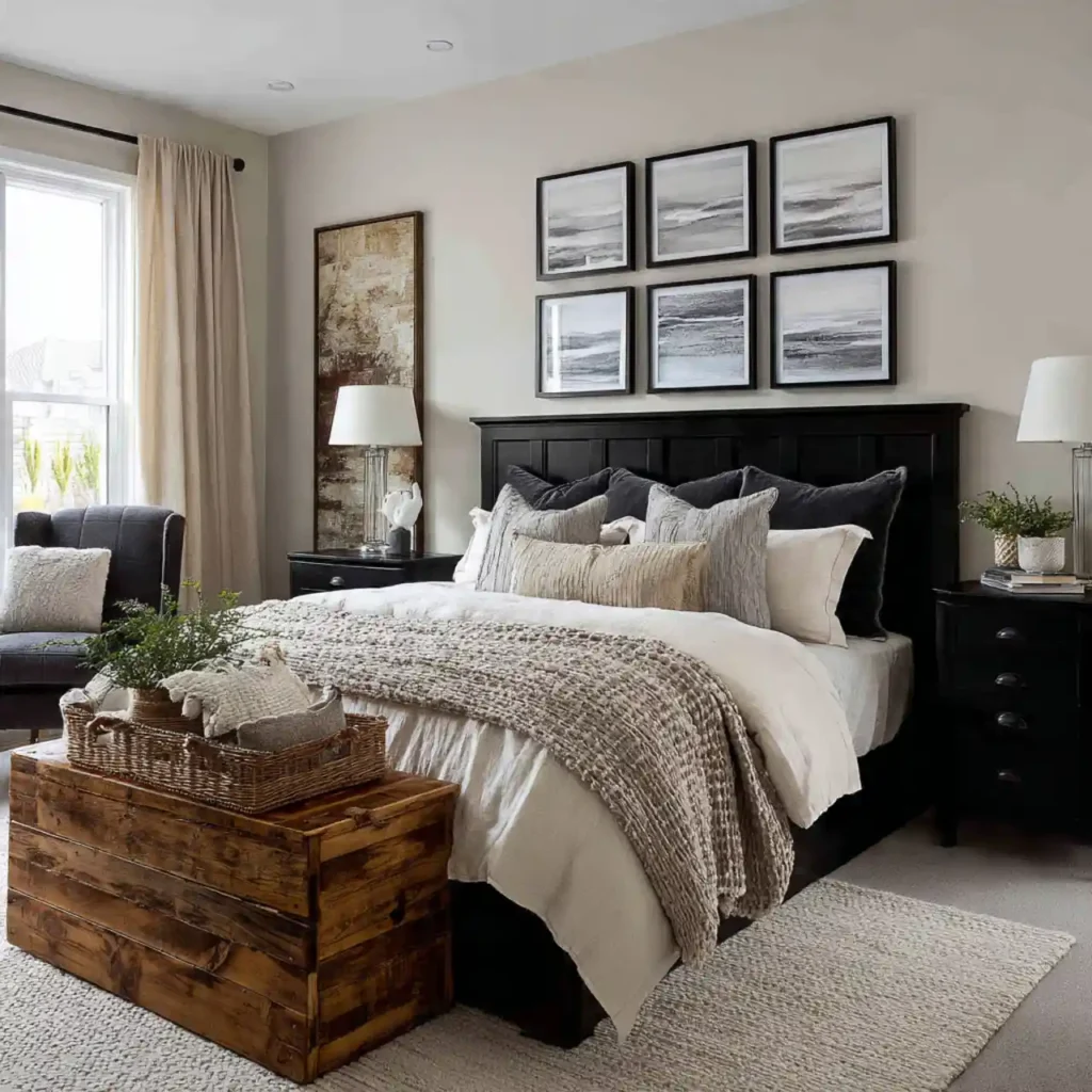 8-Black and White Bedroom Idea