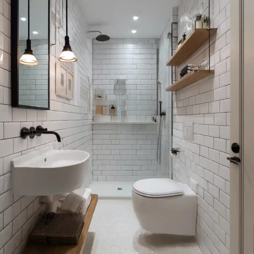 8-Creative Narrow Bathroom Idea