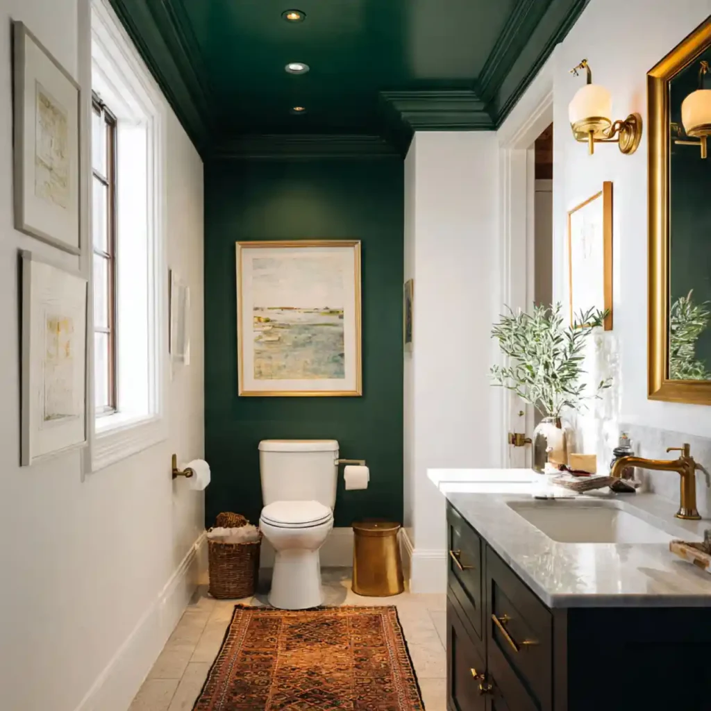 8-Dark Green Bathroom Idea