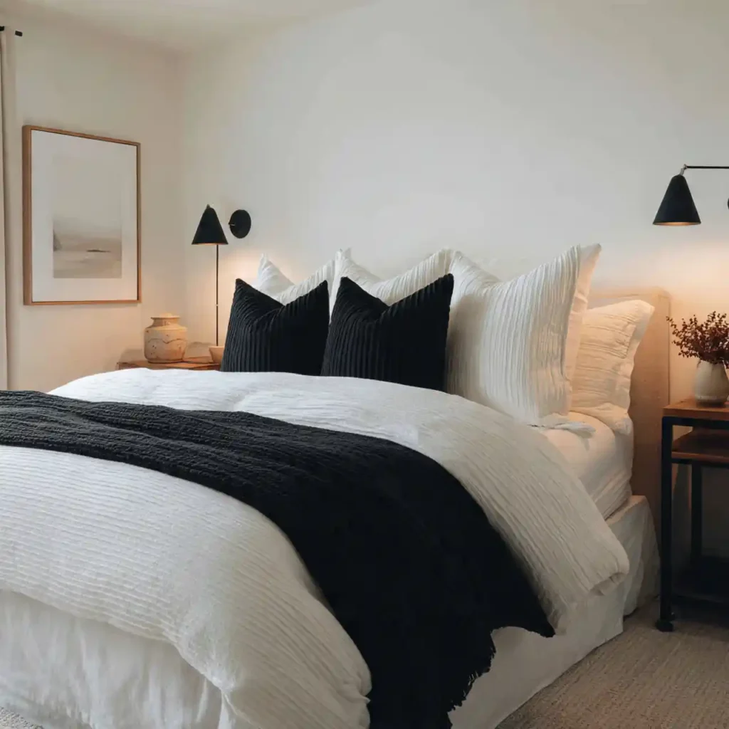 9-Black and White Bedroom Idea
