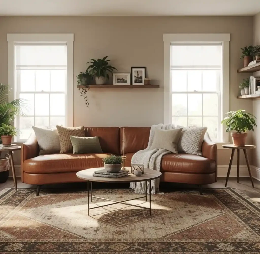 10-Brown Sofa Living Room Idea