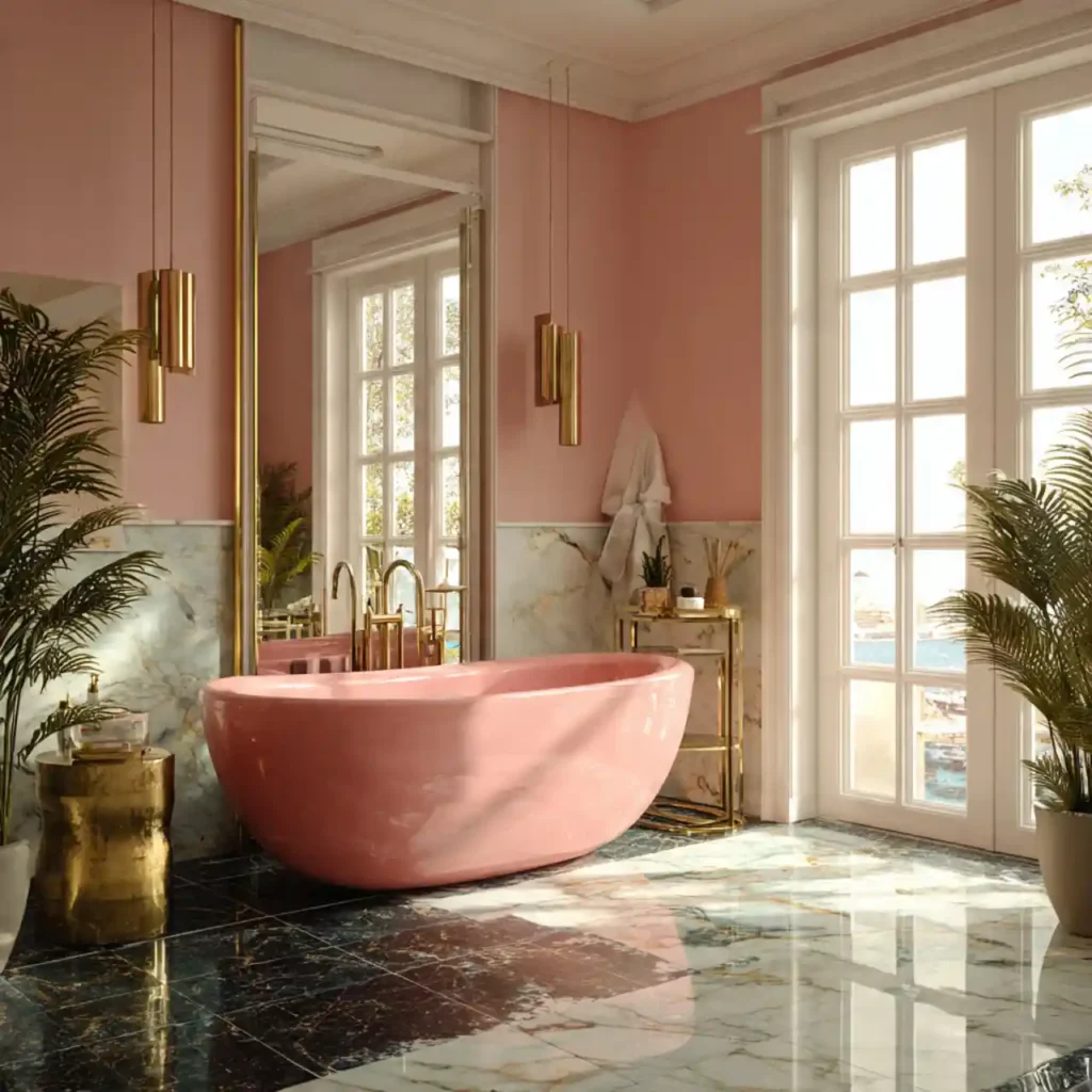 10-Stunning Pink Bathroom Idea