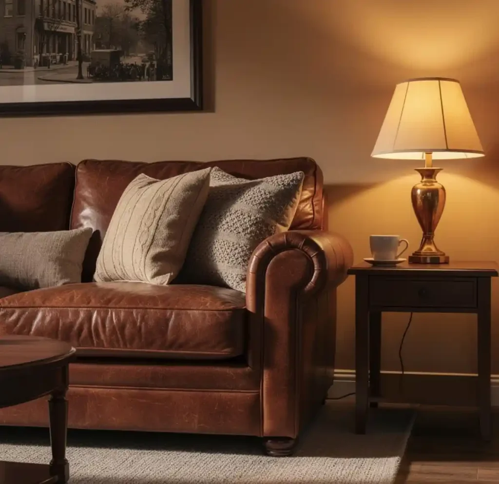11-Brown Couch Living Room Idea