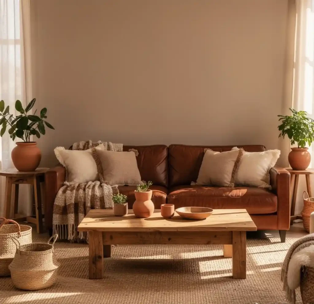 12-Brown Couch Living Room Idea