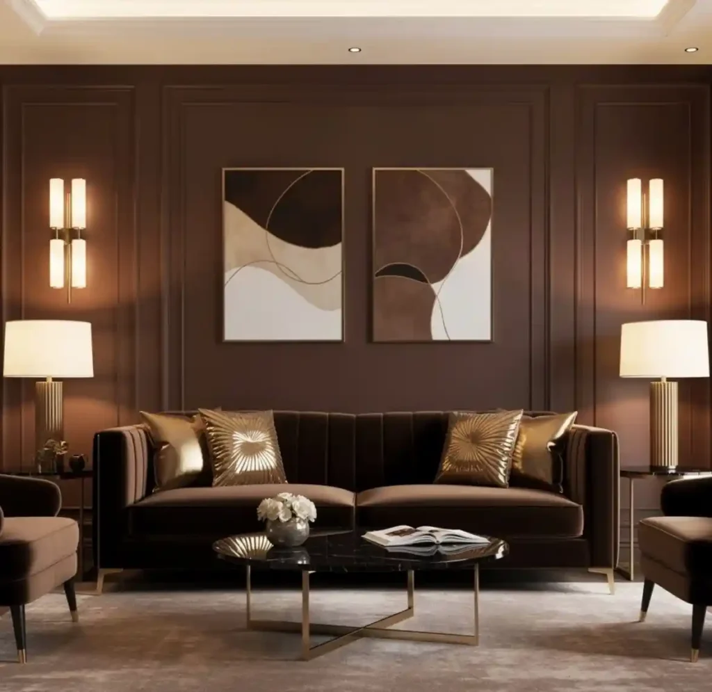 12-Brown Living Room Idea
