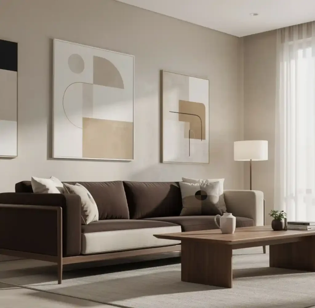 12-Brown Sofa Living Room Idea