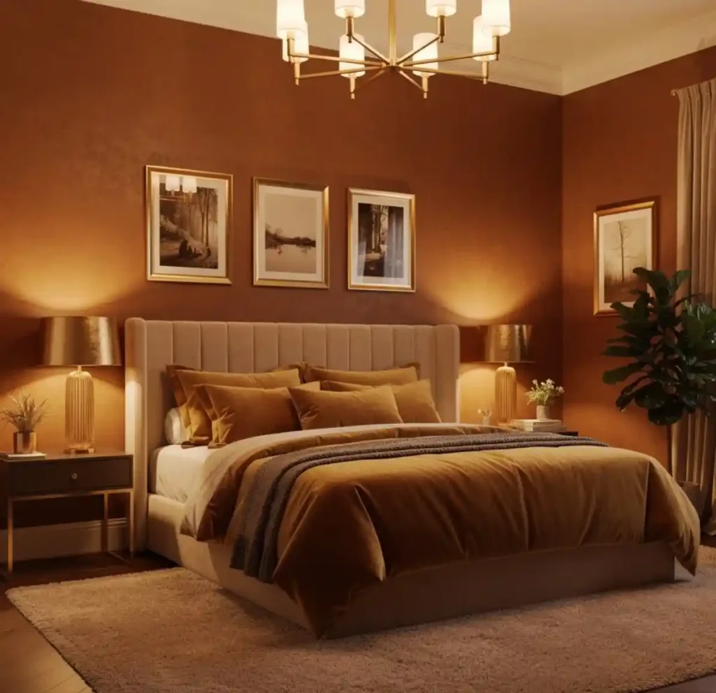 12-Orange Bedroom Idea