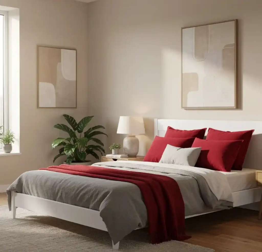 12-Red Bedroom Idea