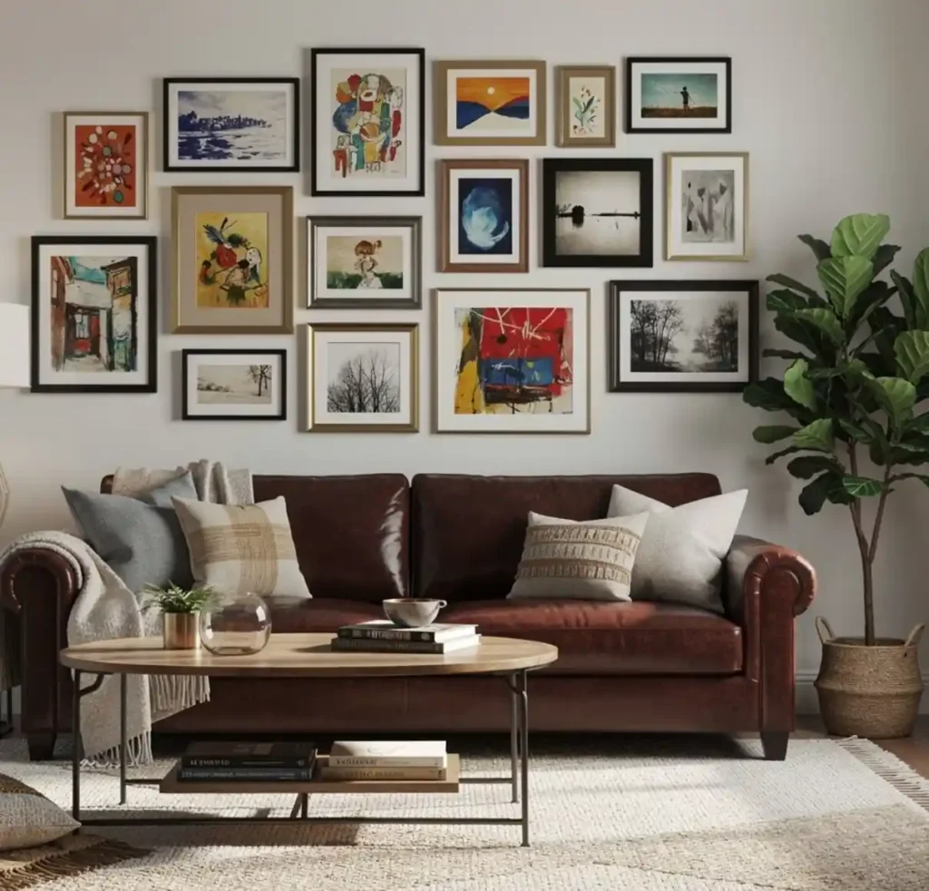 13-Brown Couch Living Room Idea