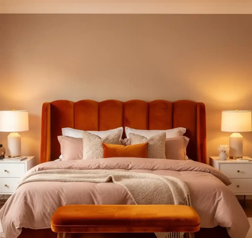 13-Orange Bedroom Idea