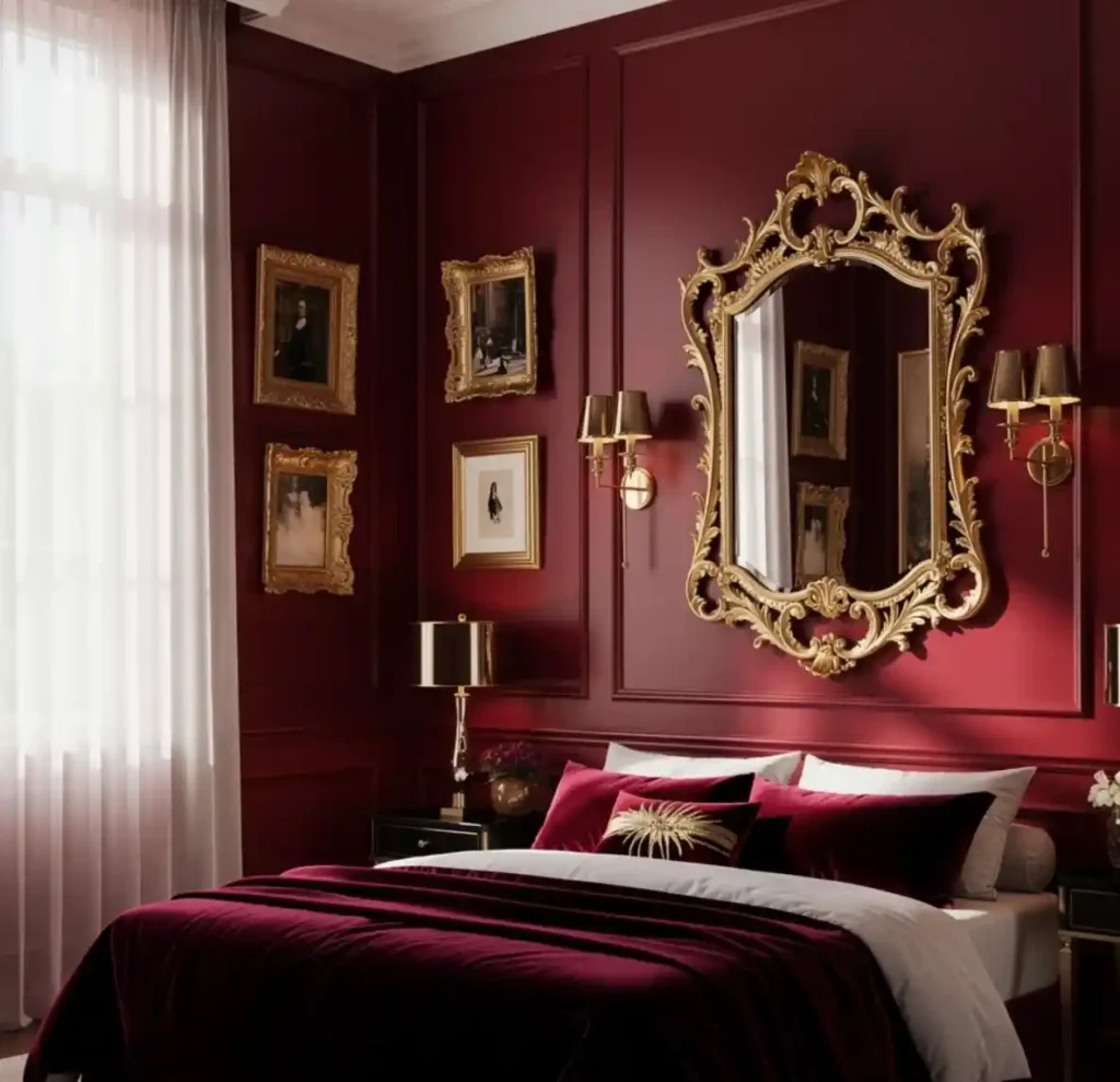 13-Red Bedroom Idea