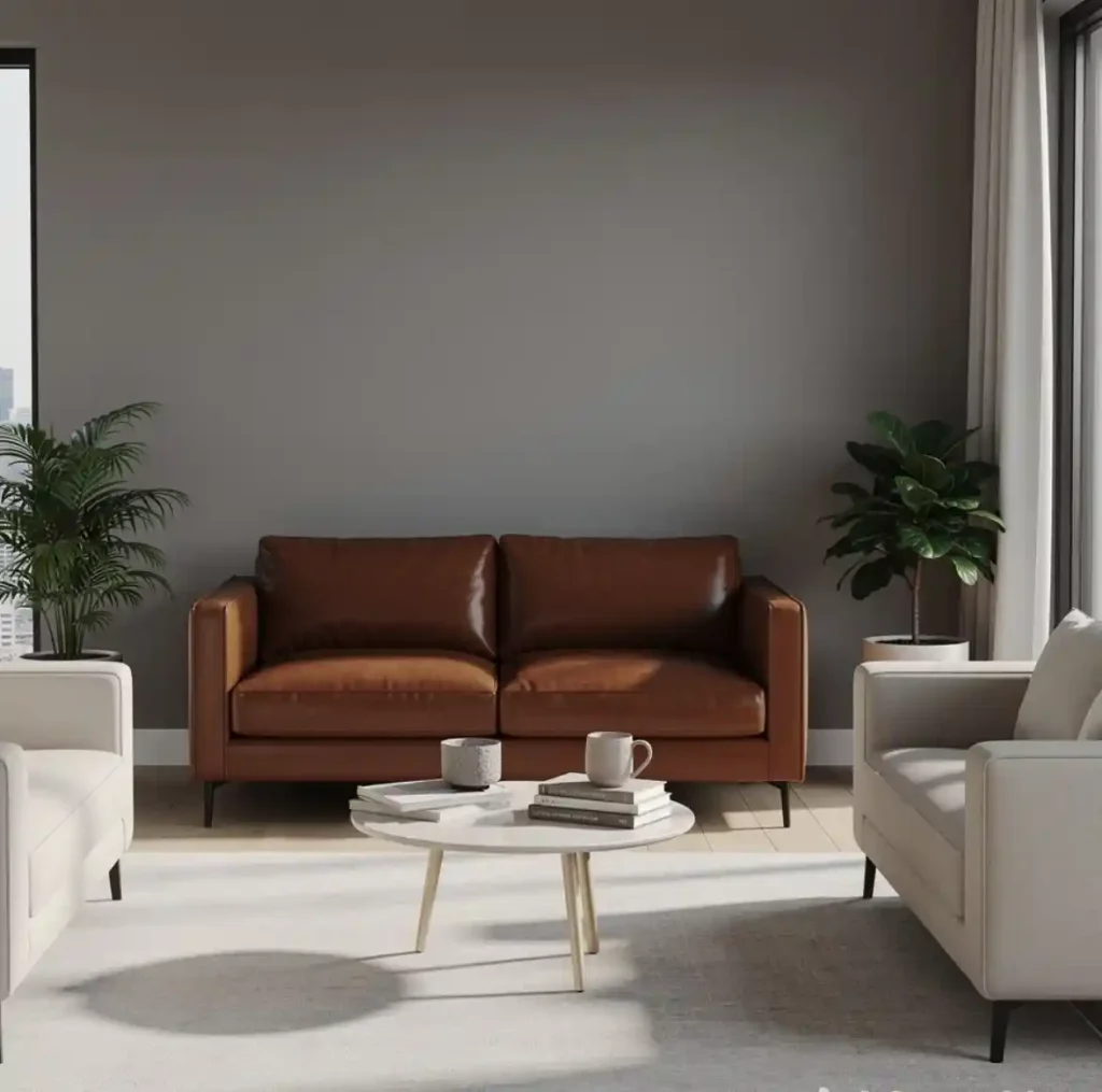 14-Brown Sofa Living Room Idea