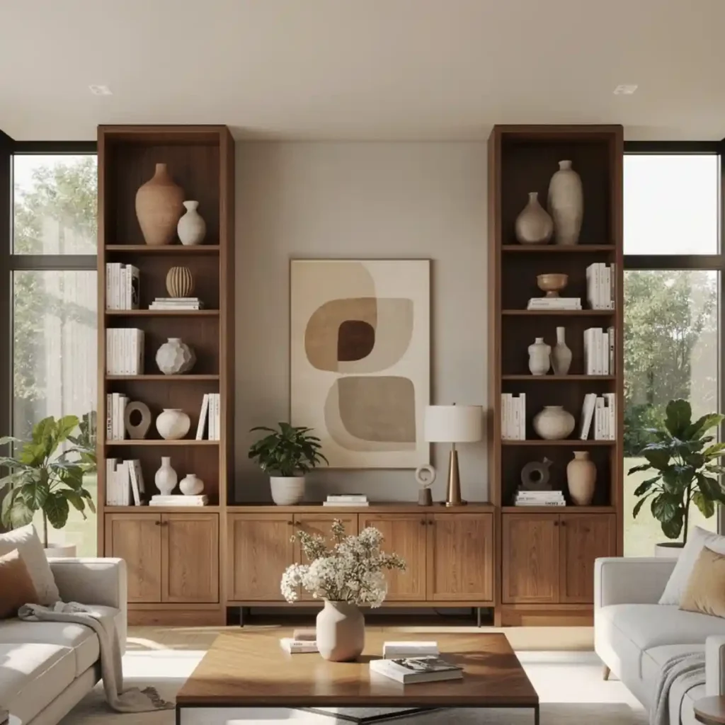 14-Built-In Shelves Living Room Idea