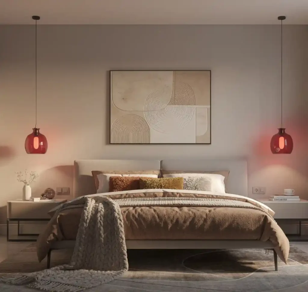 14-Red Bedroom Idea