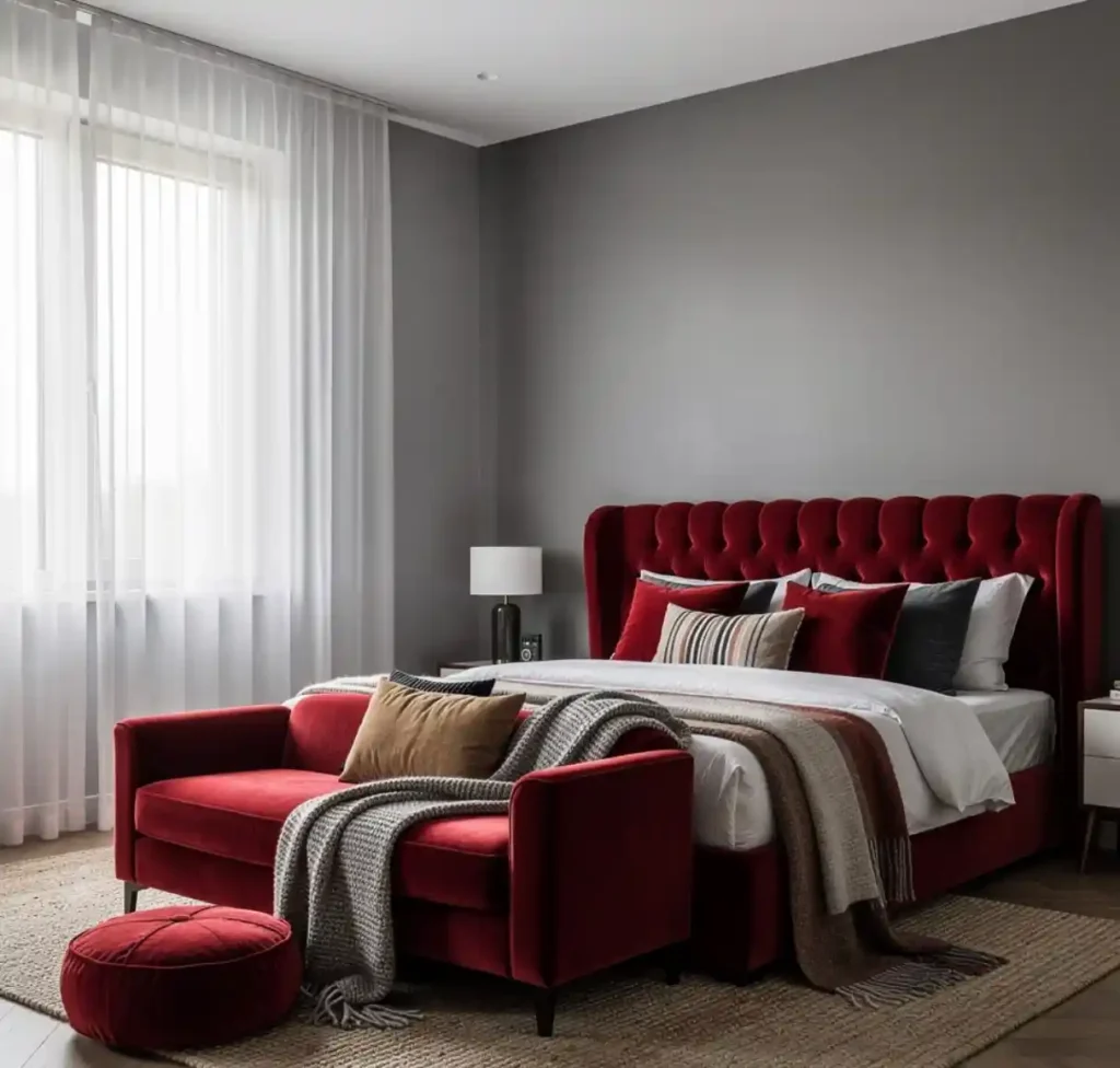 15-Red Bedroom Idea