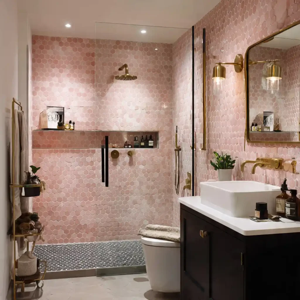 15-Stunning Pink Bathroom Idea