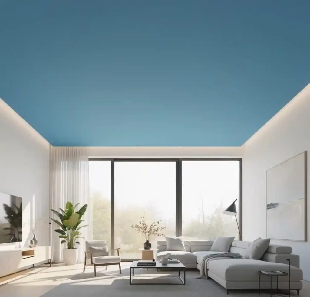 16-Blue and White Living Room Idea