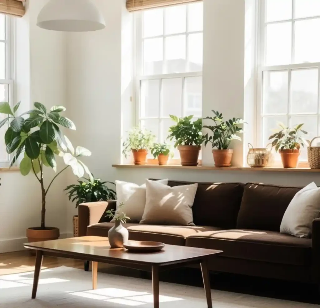 16-Brown Couch Living Room Idea