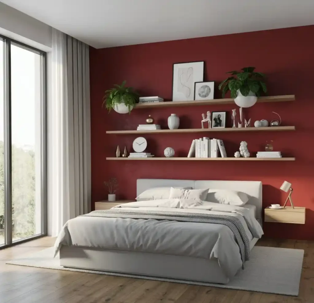 16-Red Bedroom Idea