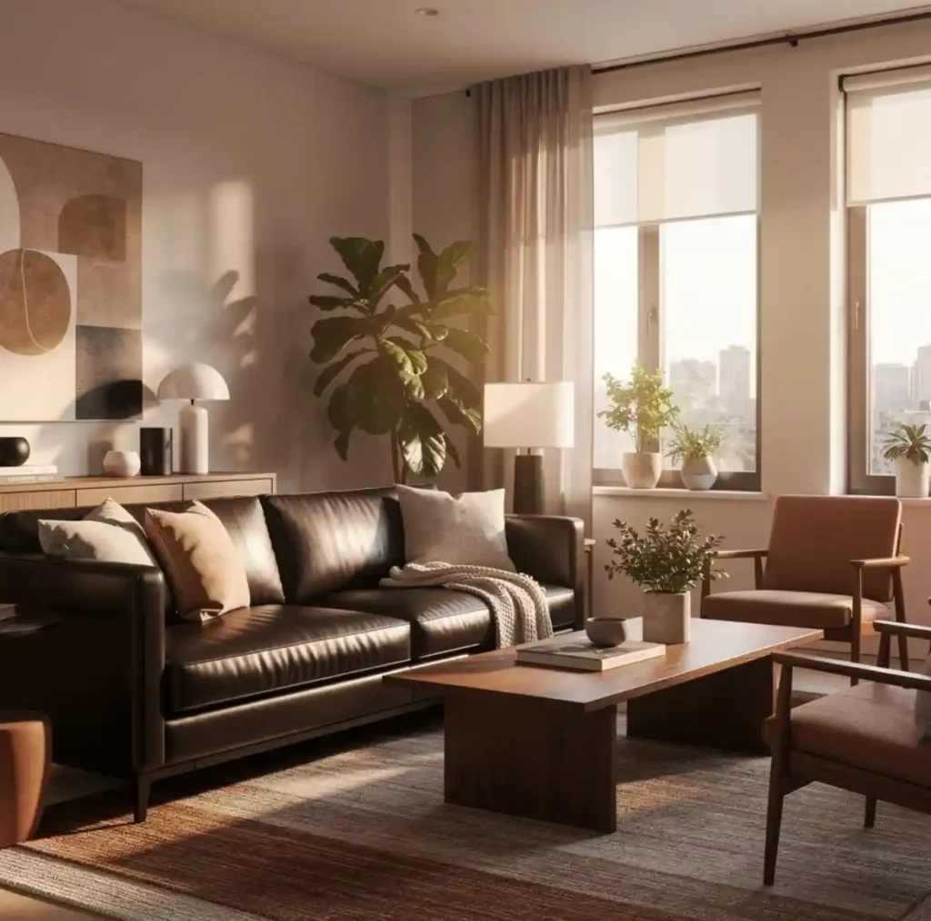 17-Brown Living Room Idea