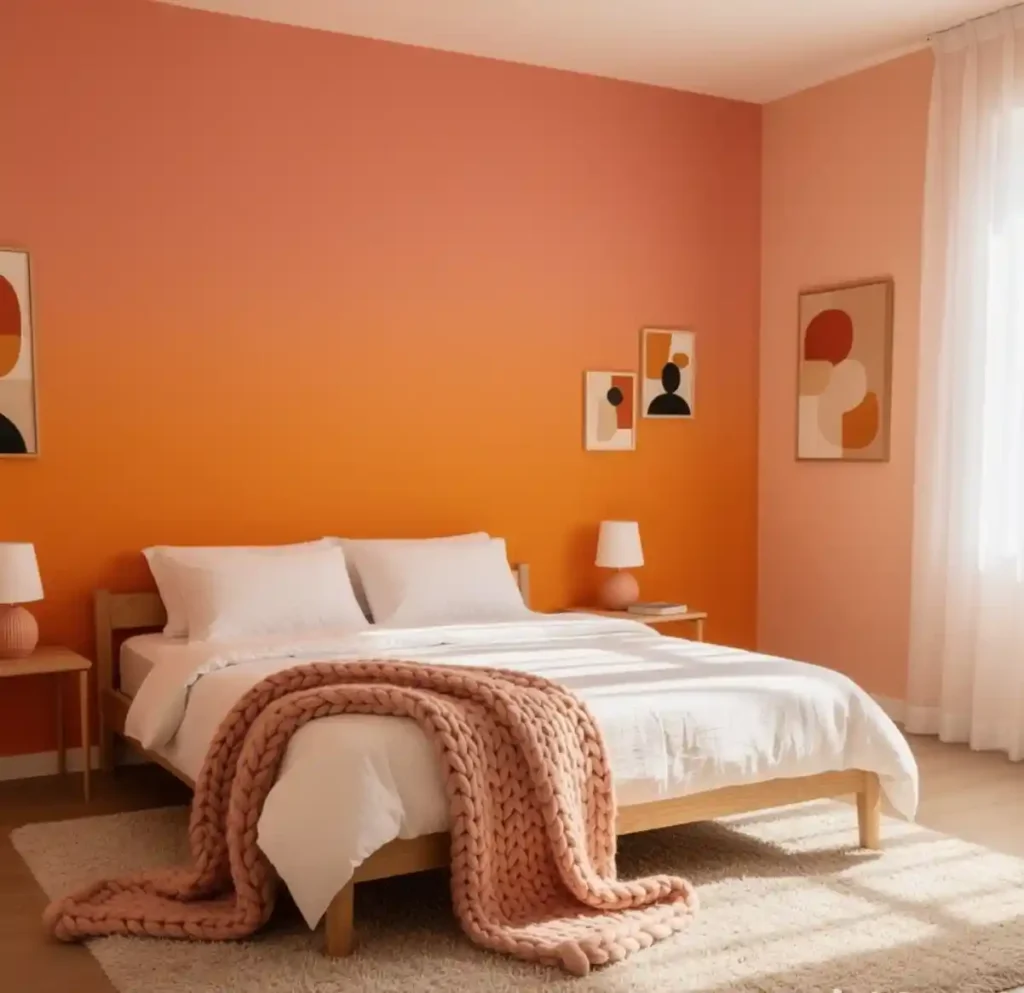 17-Orange Bedroom Idea
