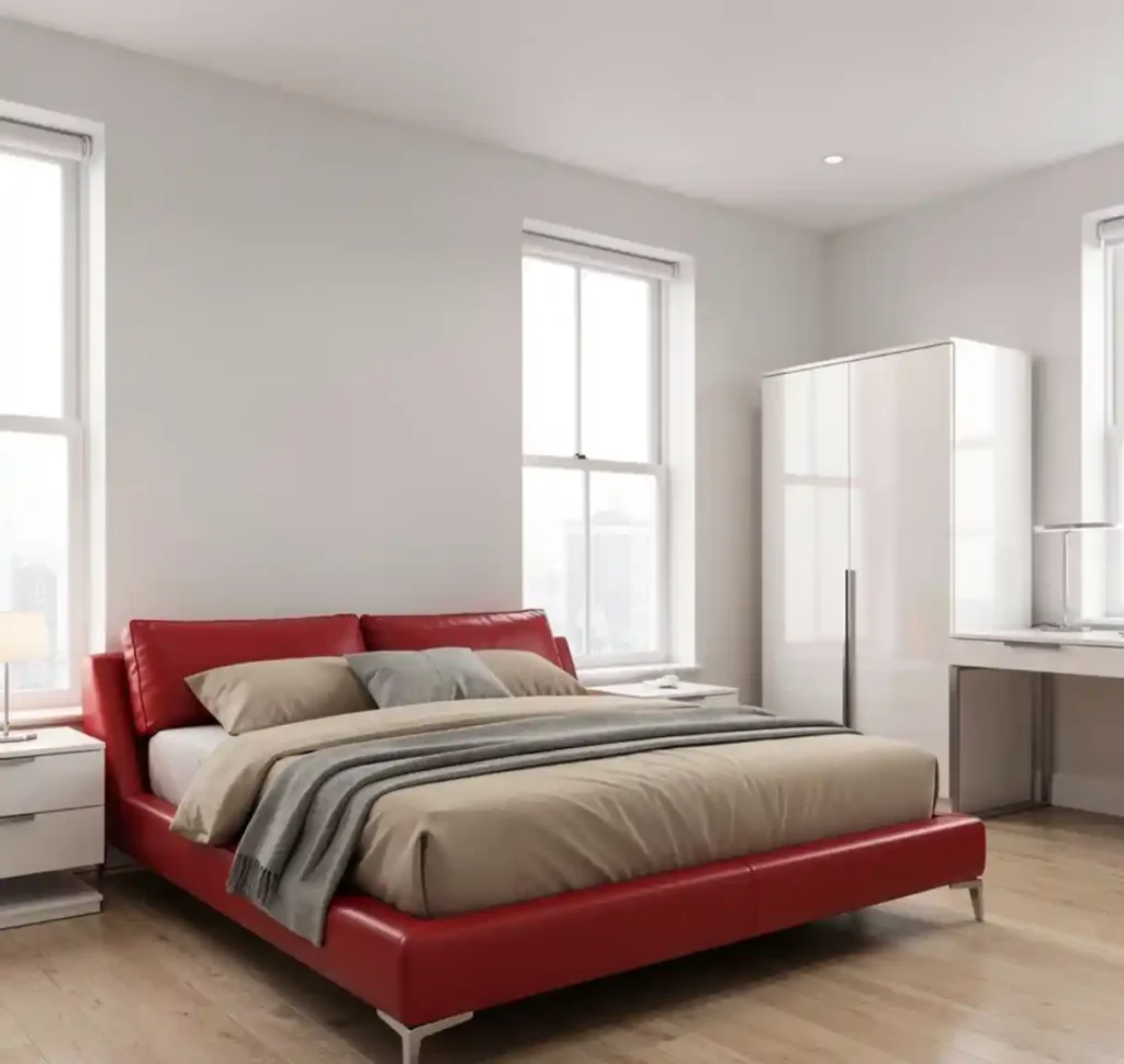 17-Red Bedroom Idea