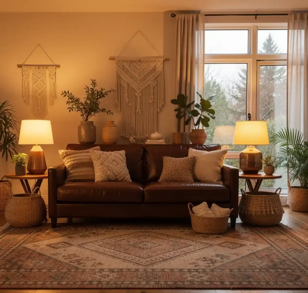 18-Brown Couch Living Room Idea