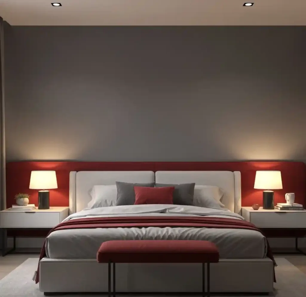 18-Red Bedroom Idea
