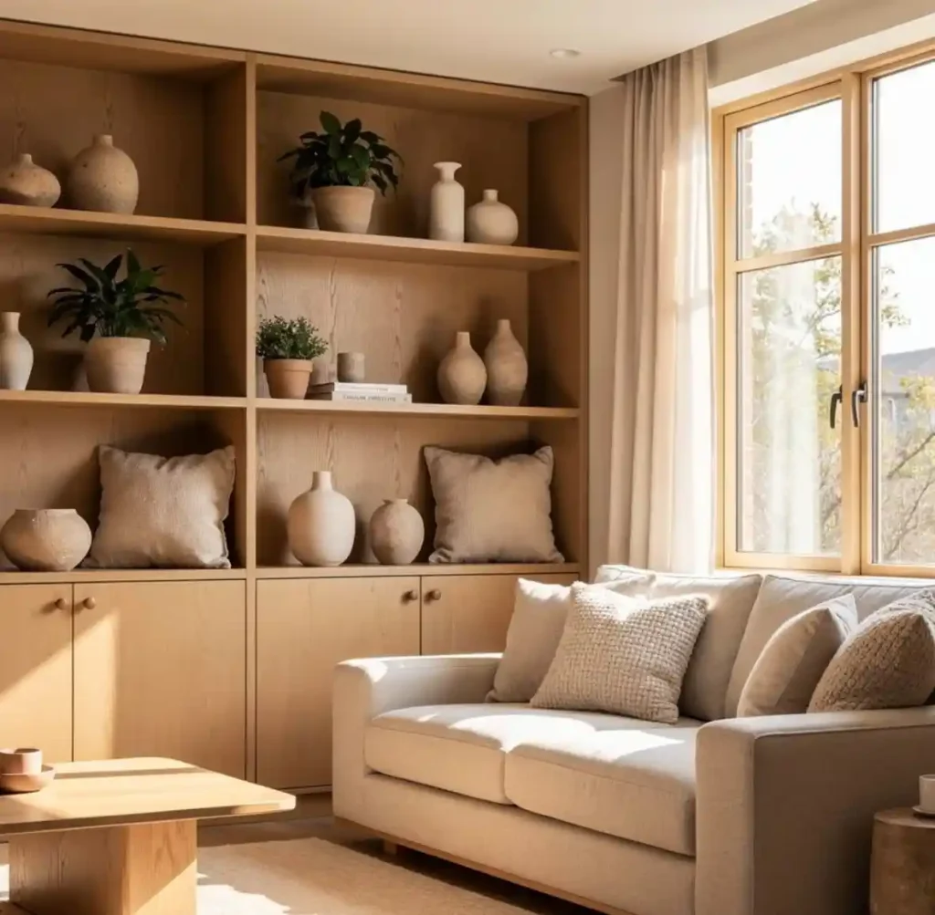 19-Built-In Shelves Living Room Idea