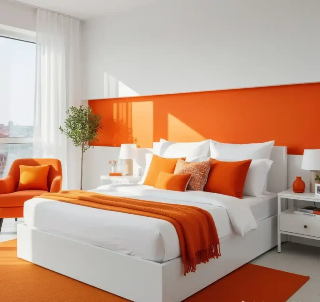 19-Orange Bedroom Idea