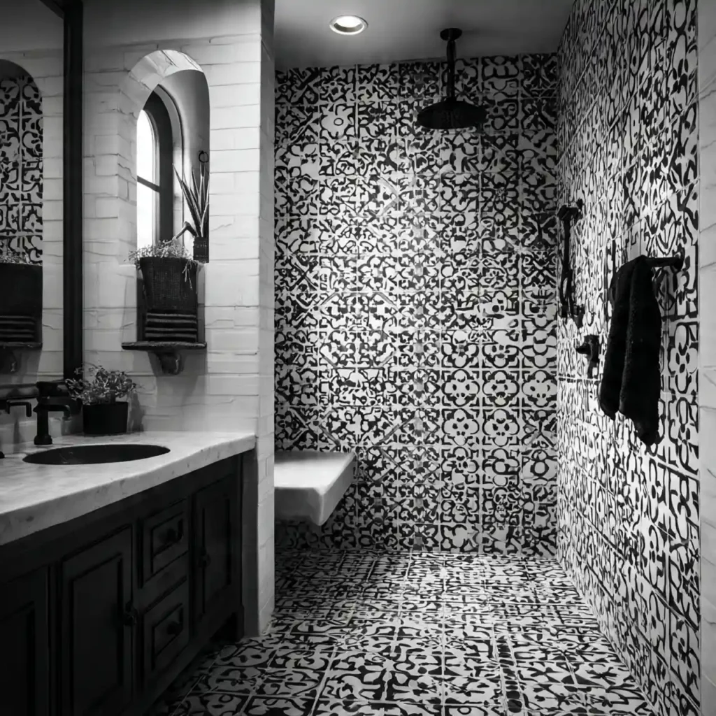 19-Unique Shower Tile Design Idea