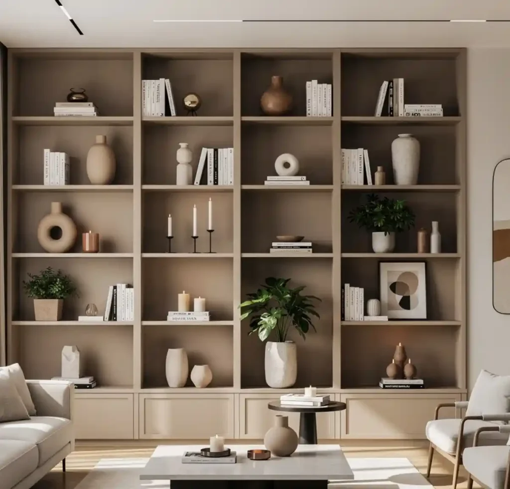 2-Built-In Shelves Living Room Idea